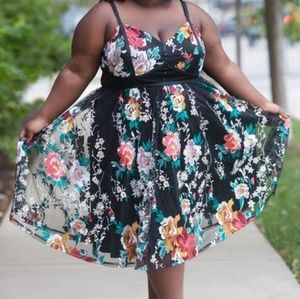 Mesh Embroidered Flower Dress